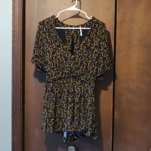 free people romper with leafs